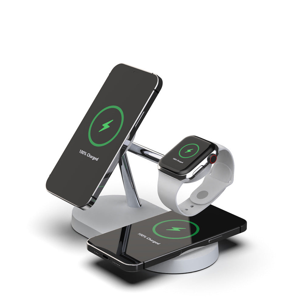 Multifunctional Five-In-One Magnetic Wireless Charging Watch Headset Desktop Mobile Phone Holder Charger 15W Fast Charge Multifunctional Five-In-One Magnetic Wireless Charging Watch Headset Desktop Mobile Phone Holder Charger 15W Fast Charge
